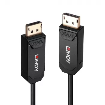 Lindy 10m Hybride glasvezelkabel DP 2.0 UHBR10, 10 m, DisplayPort, DisplayPort, male, male, 7680 x 4320 pixels
