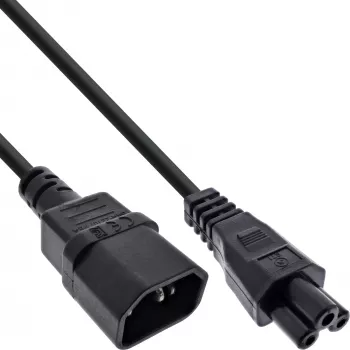 InLine netkabel, C14-bus naar C5-stekker, zwart, 1m