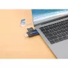 Manhattan USB-A / USB-C combi multi-kaartlezer/-schrijver, 5 Gbit/s (USB 3.2 Gen1 alias USB 3.0), stekker naar microSD- en SD/MMC-slots, mini-formaat, SuperSpeed USB, Windows of Mac, zwart/transparant, drie jaar garantie