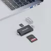 Manhattan USB-A / USB-C combi multi-kaartlezer/-schrijver, 5 Gbit/s (USB 3.2 Gen1 alias USB 3.0), stekker naar microSD- en SD/MMC-slots, mini-formaat, SuperSpeed USB, Windows of Mac, zwart/transparant, drie jaar garantie