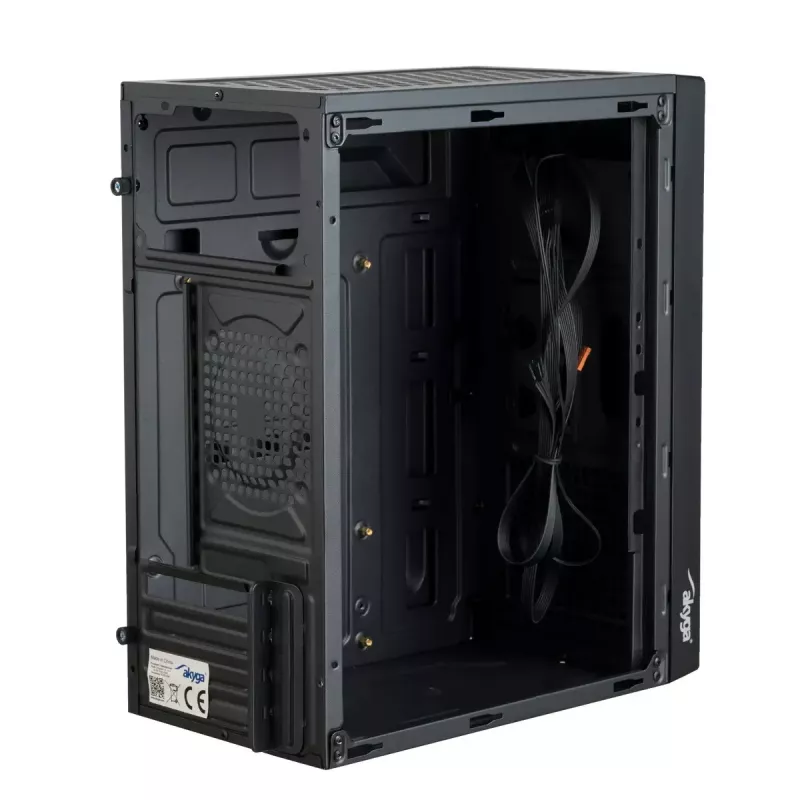 Akyga AK35BK Micro-ATX-pc-behuizing, Micro ATX / Flex ATX / Mini ITX, 2x USB 2.0, zonder voeding, zwart