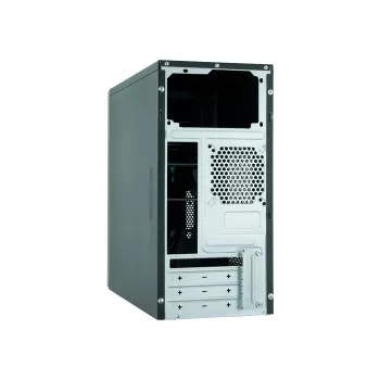 PC-behuizing CHIEFTEC ATX mini-tower alu brossé SECC zwart — Micro ATX, 2×3,5 inch bays, 2×5,25 inch bays, USB2.0+2×USB3.2 Gen1