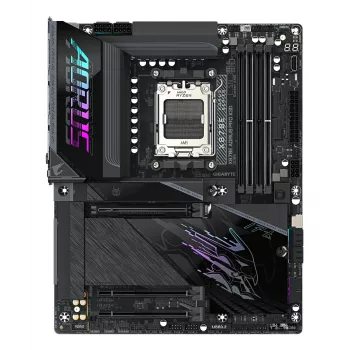 GIGABYTE X870E AORUS PRO X3D ATX-moederbord – AMD socket AM5, 18+2+2 VRM, DDR5 tot 9000 MHz (OC), 2×PCIe5 + 2×PCIe4, Wi‑Fi 7, 5GbE, USB4