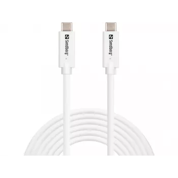 Sandberg USB-C naar USB-C USB 3.2 Gen2 100W, 3m, 3 m, USB C, USB C, USB 3.2 Gen 2 (3.1 Gen 2), 10 Gbit/s, wit