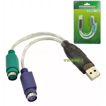Microconnect USBA2PS2 PS/2-kabel 0,3 m 2x 6-polige Mini-DIN USB A grijs