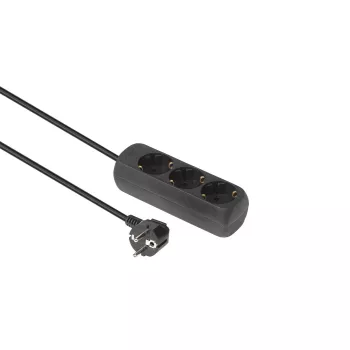 Microconnect GRU0035B verlengsnoer 5 m 3 AC-stopcontact(en) binnen zwart