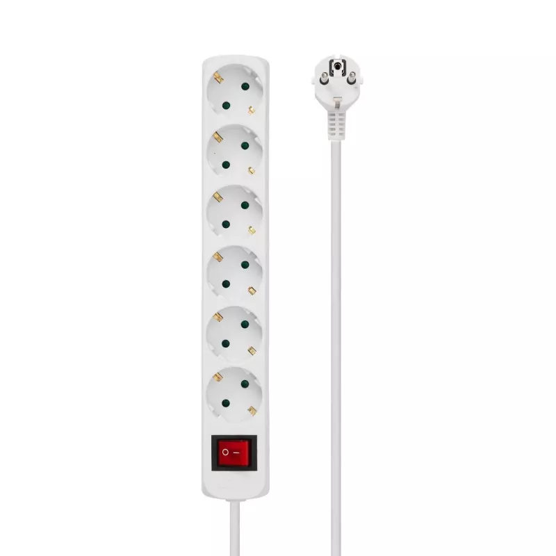 Microconnect GRU0063W verlengsnoer 3 m 6 AC-stopcontact(en) binnen wit