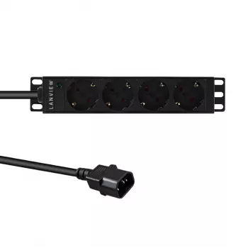 Rack-PDU Lanview LVR-2MSCH-SCH-C13-4 – Lanview stroomverdeeleenheid model LVR-2MSCH-SCH-C13-4
