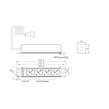 Rack-PDU Lanview LVR-2MSCH-SCH-C13-4 – Lanview stroomverdeeleenheid model LVR-2MSCH-SCH-C13-4