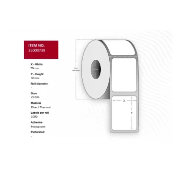 Thermotransferlint Capture 35000739-24ROLLS, 24 rollen, compatibel met labelprinters
