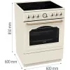 Gorenje GECS6B70CLI vrijstaand fornuis glaskeramische kookplaat beige