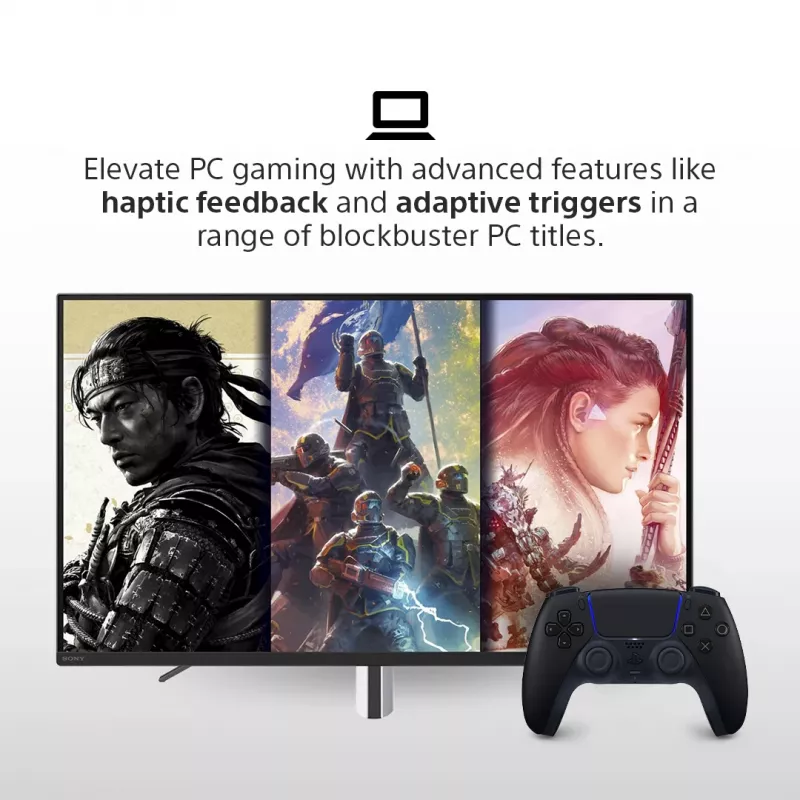 Gamepad Sony DualSense v3 zwart — Bluetooth/USB, PS5, ingebouwde accu, USB-C, bedraad & draadloos