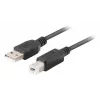 USB 2.0-kabel LANBERG CA-USBA-15CU-0030-BK, USB A naar USB B, 3 m, zwart