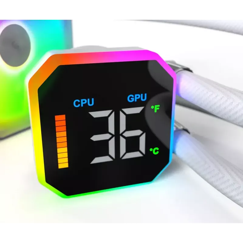 Montech HyperFlow Digital 240 processor all-in-one vloeistofkoeler 12 cm zwart 1 st.