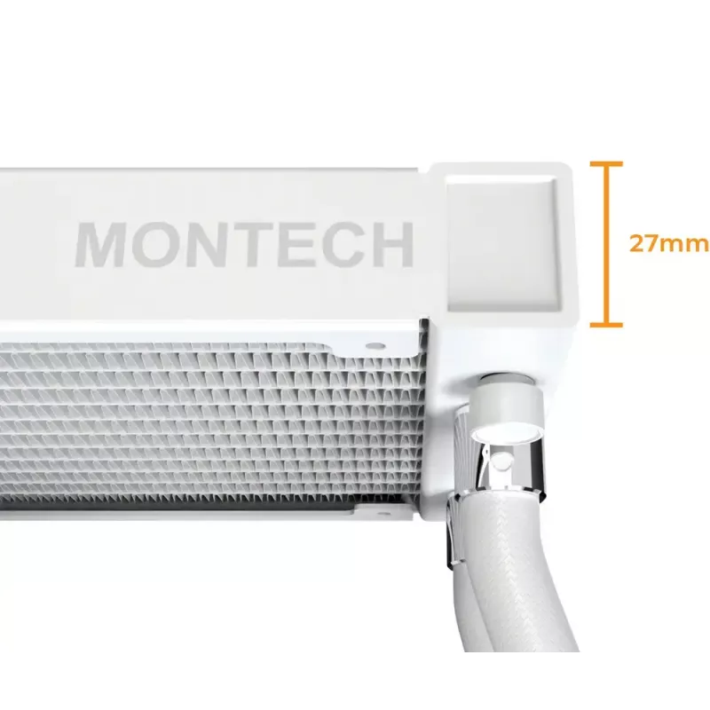 Montech HyperFlow Digital 240 processor all-in-one vloeistofkoeler 12 cm zwart 1 st.