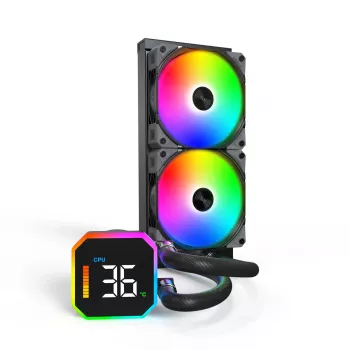 Montech HyperFlow Digital 240 processor all-in-one vloeistofkoeler 12 cm zwart 1 st.