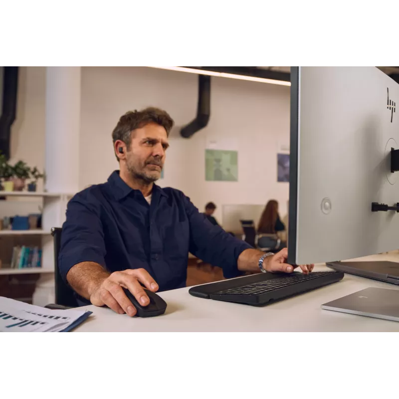 Toetsenbord- en muisset HP Multi-Device USB/Bluetooth PR585C met polssteun, zwart, muis inbegrepen