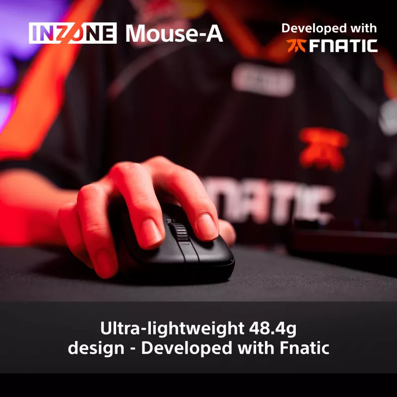 Draadloze gamingmuis Sony INZONE rechtshandig RF optisch 30000 DPI, 70G versnelling, radscrollen