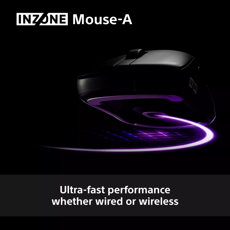Draadloze gamingmuis Sony INZONE rechtshandig RF optisch 30000 DPI, 70G versnelling, radscrollen