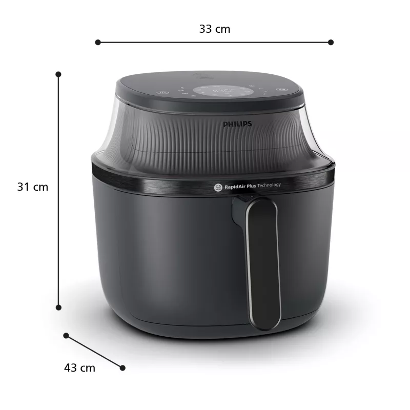 Heteluchtfriteuse Philips 3000 Serie NA330/00 — 6,2 l, 1700 W, touch-led, zwart