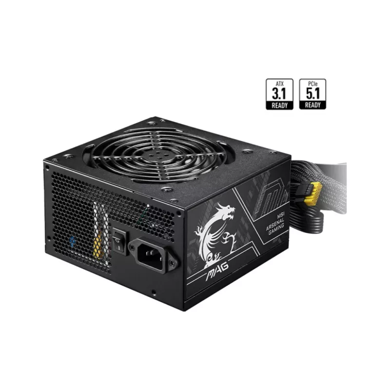 Voeding MSI MAG A650BN PCIE5 II 650W 20+4 pin ATX 80 PLUS Bronze zwart