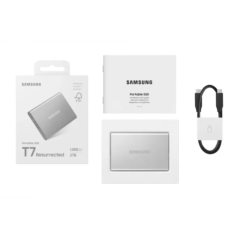 Samsung MU-PD2T0G/WW externe solid-state-drive 2 TB USB Type-C 3.2 Gen 2 (3.1 Gen 2) zilver