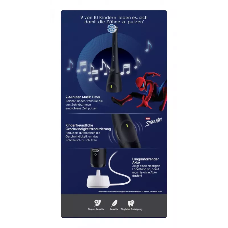 Oral-B iO Kids Spiderman elektrische kindertandenborstel zwart