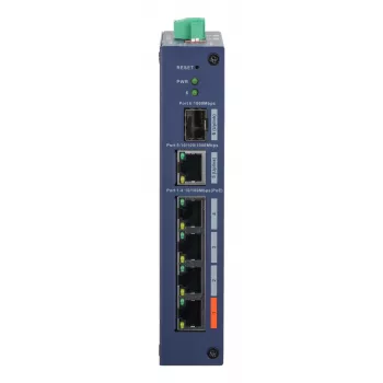 Managed Hardened Switch DAHUA CHS4106-4ET-60 — 6-poorts, 4x PoE 10/100, L2, 4,8 Gbit/s, 8000 MAC