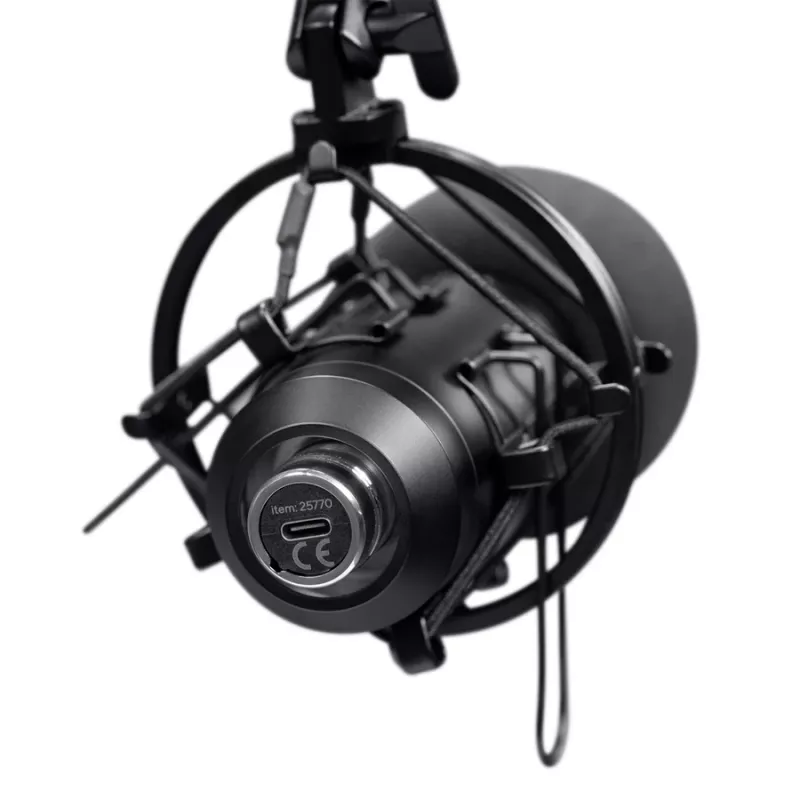 Podcast-microfoon TRUST GXT 270 Emita II+ — condensator-USB, bedraad, metalen behuizing, zwart, 2,5 m kabel
