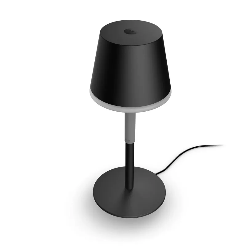 Slimme tafellamp Philips Hue Go draagbare lamp Bluetooth Zigbee zwart