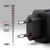 Wandlader AXAGON ACU-PQ67D, 67W, USB-C PD3.0 + USB-A QC4+, 2 uitgangen, LCD-display, 100–240V
