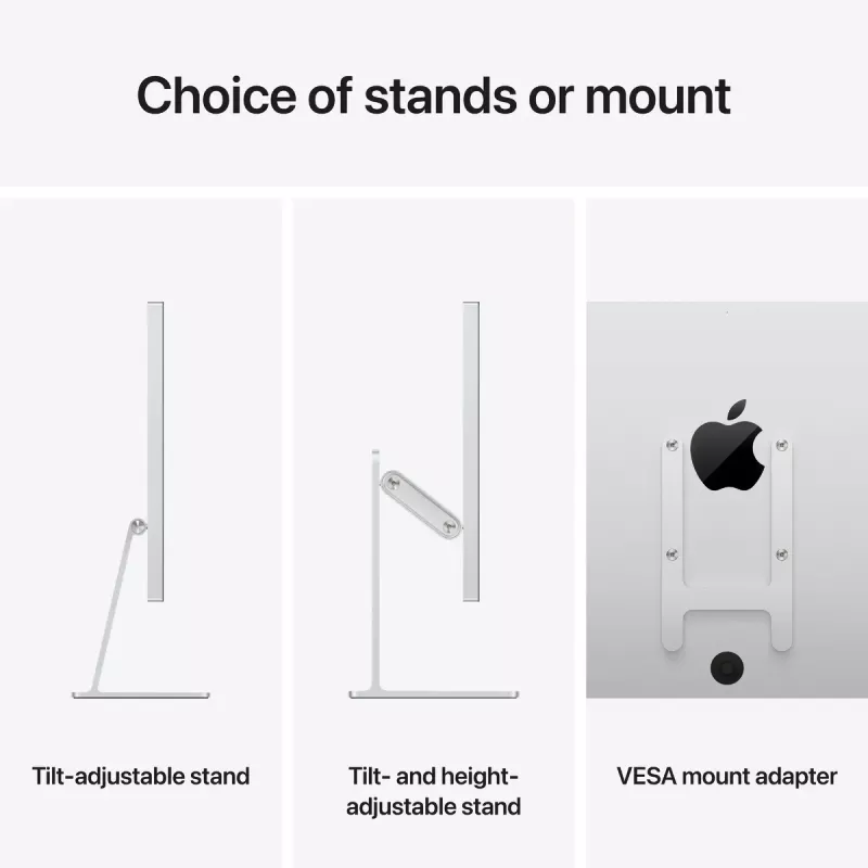 Monitor Apple Studio Display 27 inch (68,6 cm) 5K Ultra HD LED, nanotextuurglas, VESA-houderadapter, zilver