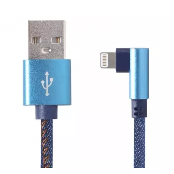 USB 2.0 datakabel Gembird CC-USB2J-AMLML-1M-BL — USB A naar Micro-USB B/Lightning, 1 m, blauw/zwart
