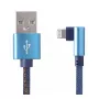 USB 2.0 datakabel Gembird CC-USB2J-AMLML-1M-BL — USB A naar Micro-USB B/Lightning, 1 m, blauw/zwart