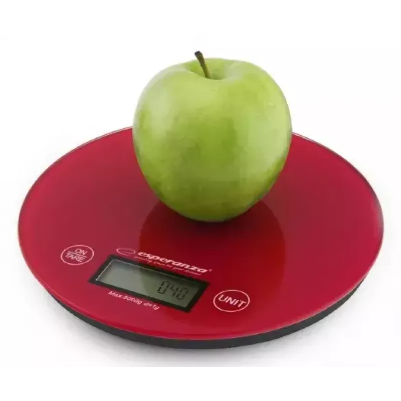 Elektronische keukenweegschaal ESPERANZA EKS003R – 5 kg capaciteit, tara, g/lb/oz, rood