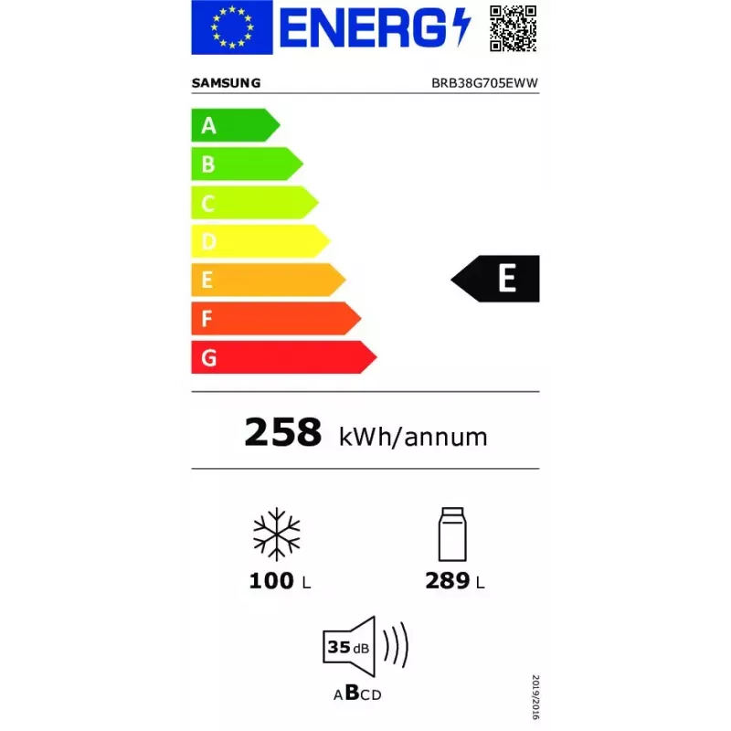 Inbouwkoelkast Samsung BRB38G705EWW 389 L