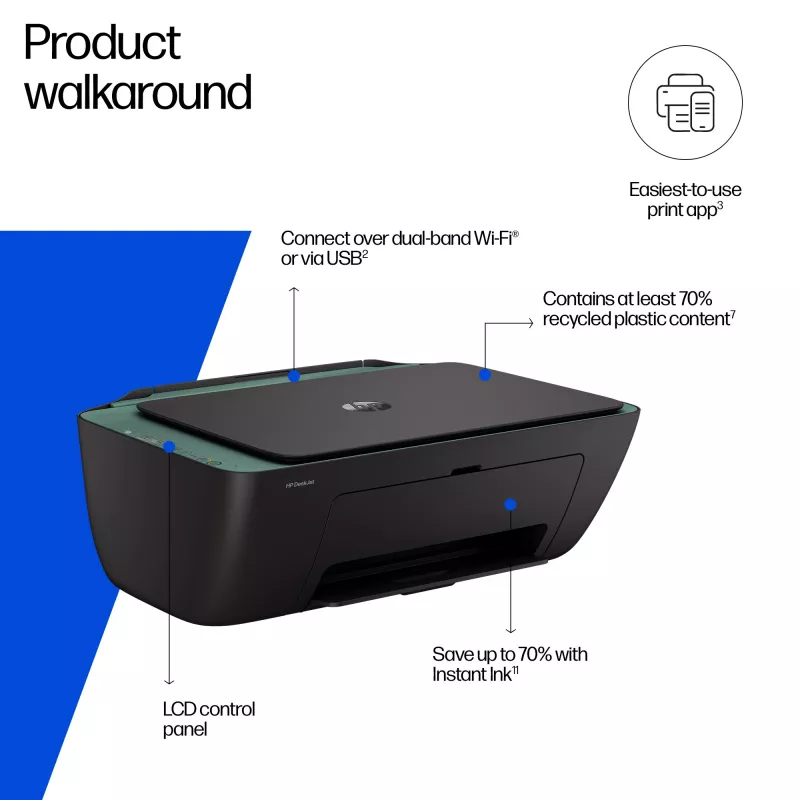 All-in-One inkjetprinter HP DeskJet 2923 – kleur, Wi‑Fi, A4, 4800x1200 DPI