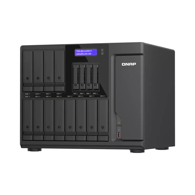 QNAP TVS-AIH1688ATX-U7-32G NAS/opslagserver Tower 32 GB DDR5 0 TB QuTS hero Black