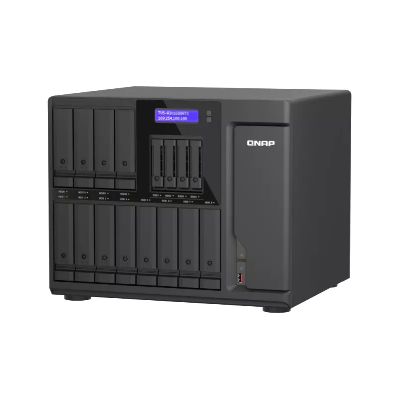 QNAP TVS-AIH1688ATX-U7-32G NAS/opslagserver Tower 32 GB DDR5 0 TB QuTS hero Black