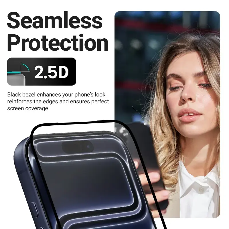 Tempered glass screenprotector Crong EasyShield 2-pack Full Glue voor iPhone 16e / iPhone 14 / iPhone 13 / iPhone 13 Pro, aluminosilicaat, glanzend