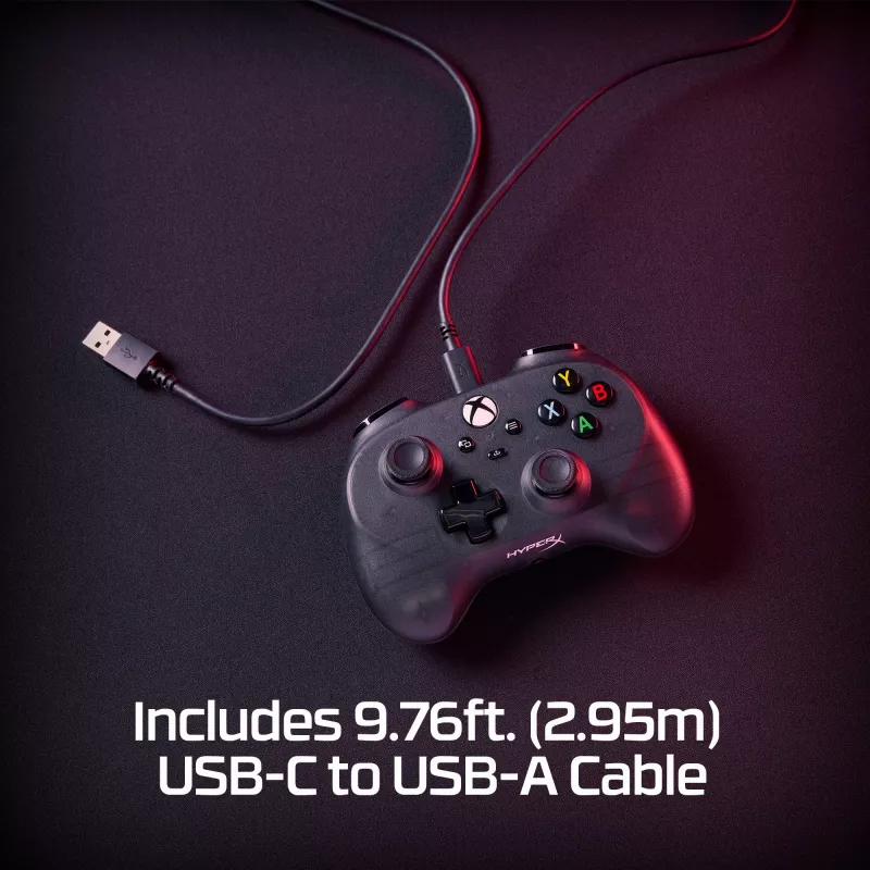 HyperX Clutch Tanto Mini WD Gaming Controller, joystick, Xbox, Xbox One, bedraad, USB, zwart, 2,95 m