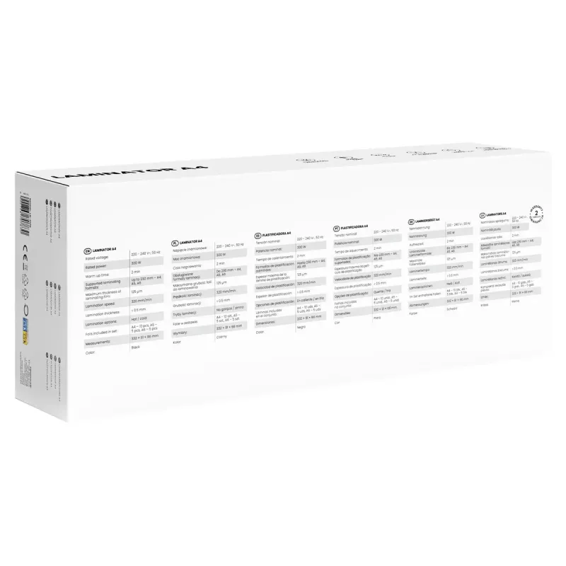 Koud-/heetlaminator SAVIO LR-01/B — max. lamineerbreedte 230 mm, 320 mm/min, 300 W, zwart