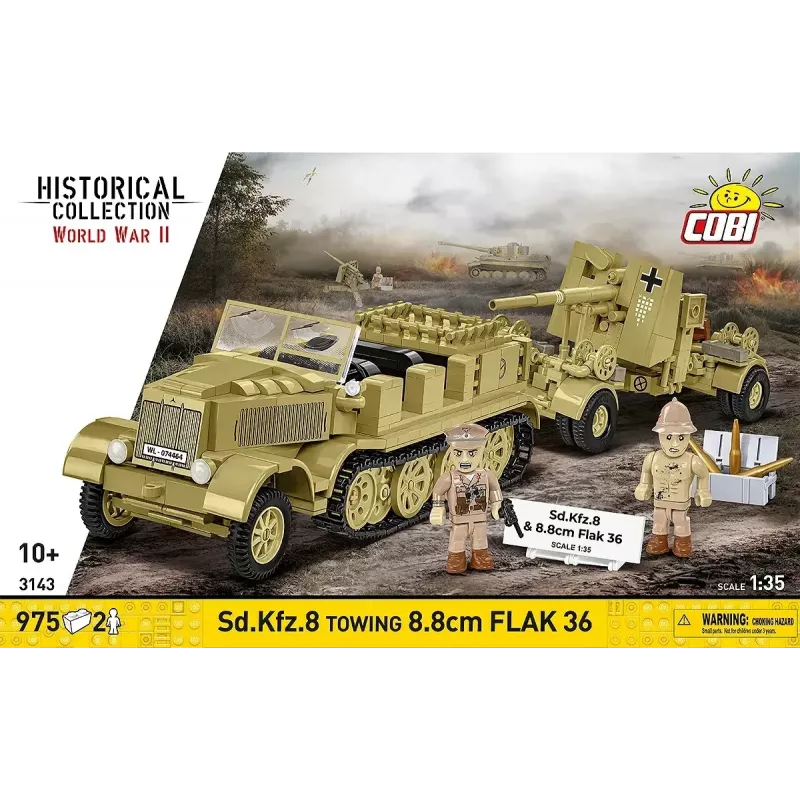 Cobi Blocks Sd.Kfz.8 met 8,8 cm Flak 36 bouwset, 975 onderdelen