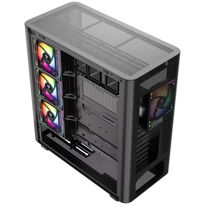 PC-behuizing MODECOM VOLCANO AQ400 ARGB MIDI zwart — MODECOM MC-A-AQ400-4FA-B