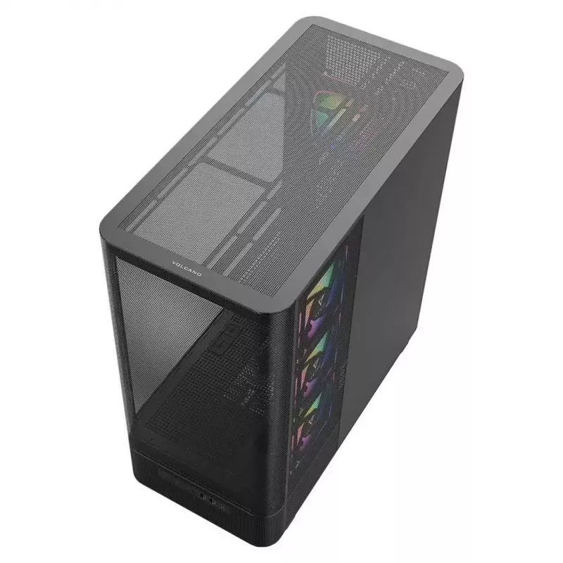 PC-behuizing MODECOM VOLCANO AQ400 ARGB MIDI zwart — MODECOM MC-A-AQ400-4FA-B