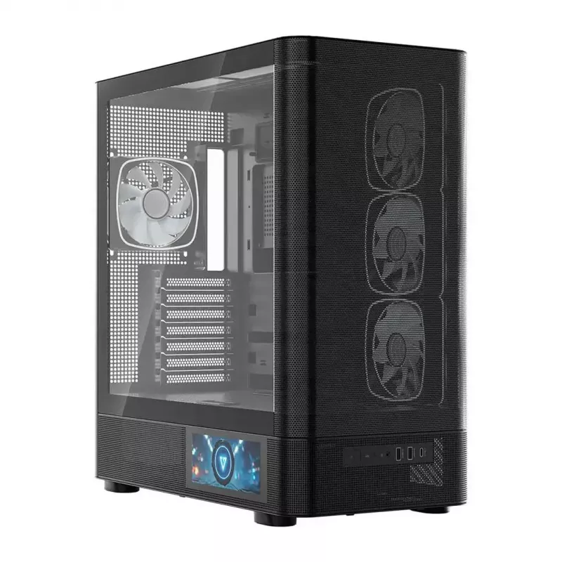 PC-behuizing MODECOM VOLCANO AQ400 ARGB MIDI zwart — MODECOM MC-A-AQ400-4FA-B