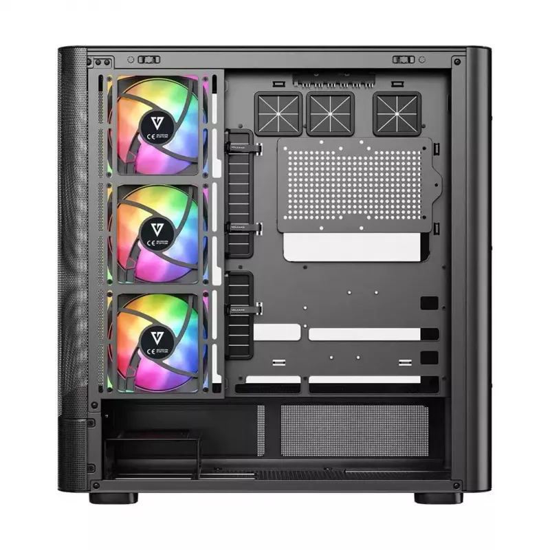 PC-behuizing MODECOM VOLCANO AQ400 ARGB MIDI zwart — MODECOM MC-A-AQ400-4FA-B