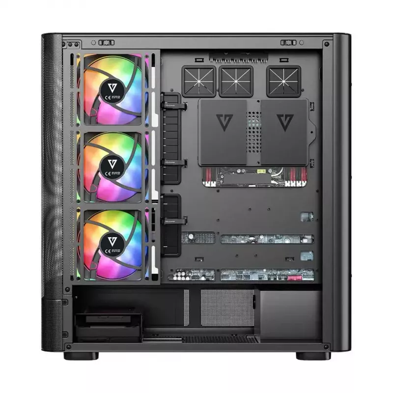 PC-behuizing MODECOM VOLCANO AQ400 ARGB MIDI zwart — MODECOM MC-A-AQ400-4FA-B