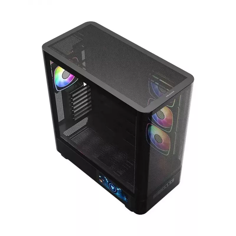 PC-behuizing MODECOM VOLCANO AQ400 ARGB MIDI zwart — MODECOM MC-A-AQ400-4FA-B
