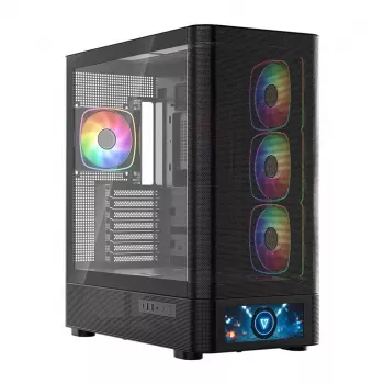Computerbehuizing MODECOM VOLCANO AQ500 ARGB MIDI zwart